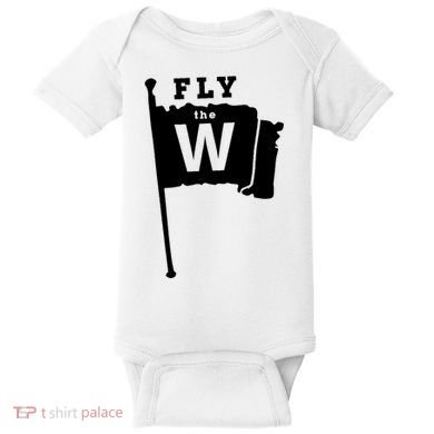 Fly The W Chicago Baseball Winning Flag Baby Bodysuit
