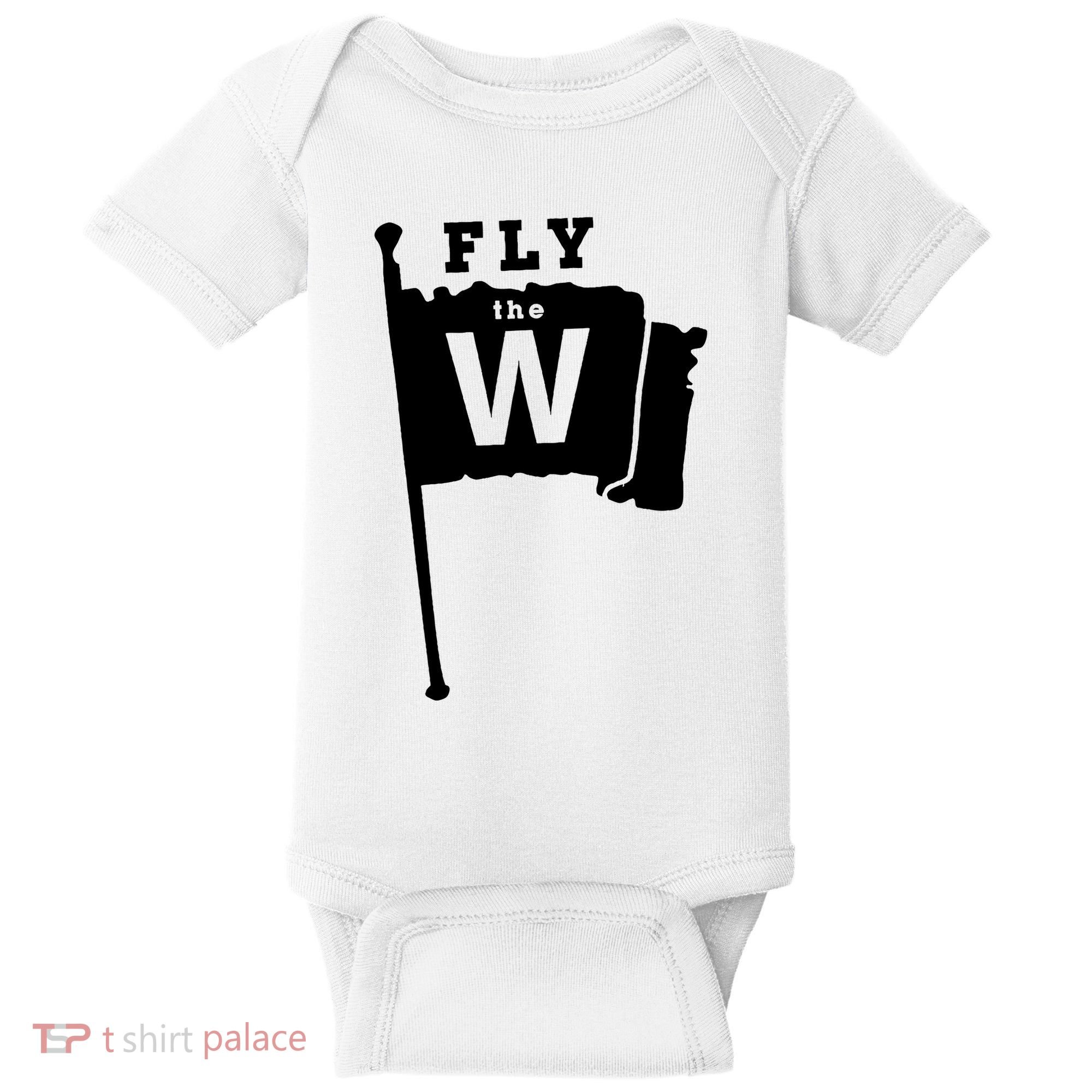 Fly The W Chicago Baseball Winning Flag Baby Bodysuit