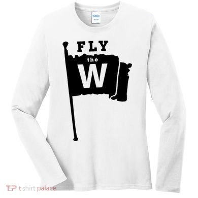 Fly The W Chicago Baseball Winning Flag Women's Long Sleeve Shirt
