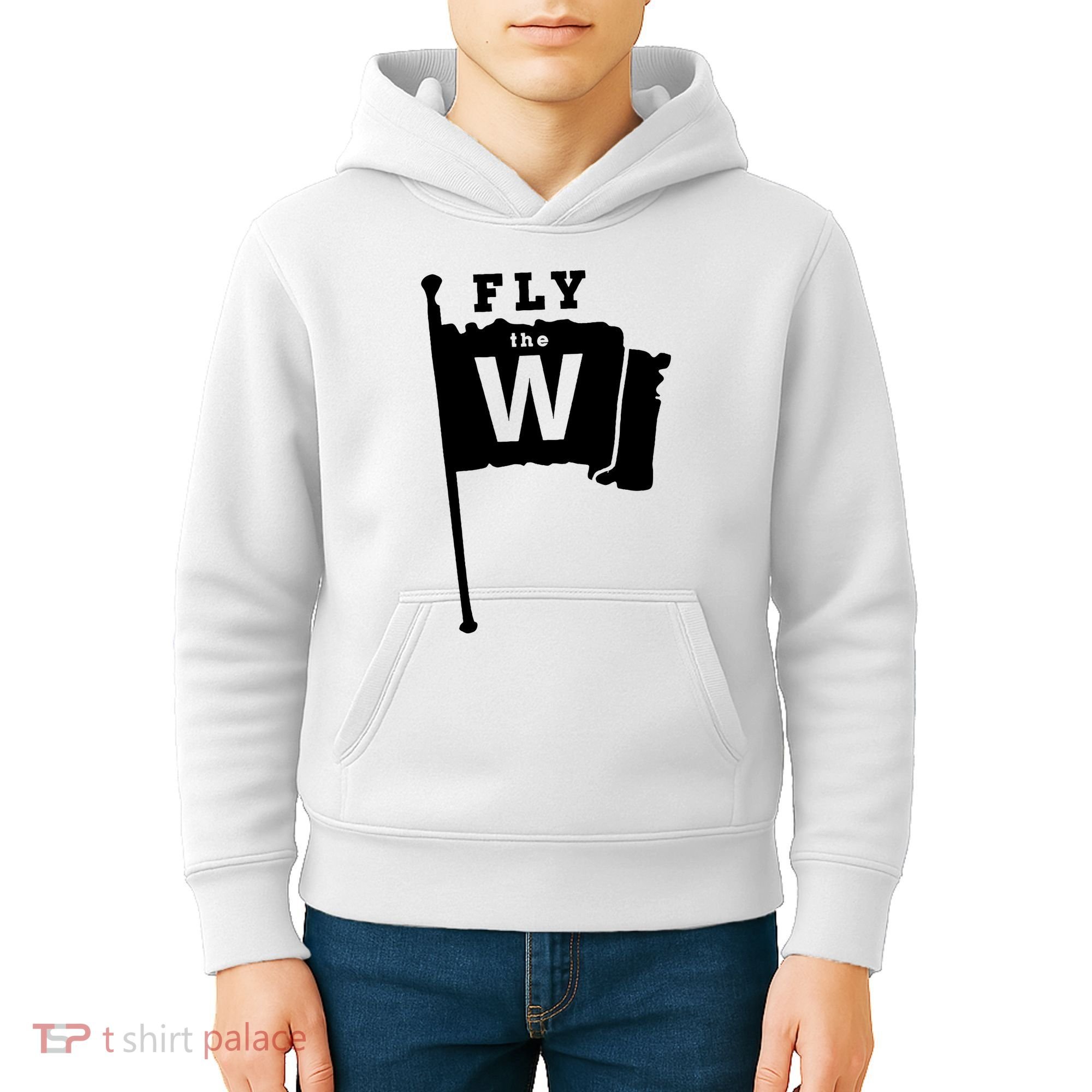 Fly The W Chicago Baseball Winning Flag Kids Hoodie
