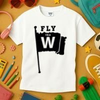 Fly The W Chicago Baseball Winning Flag Kids T-Shirt thumb 3