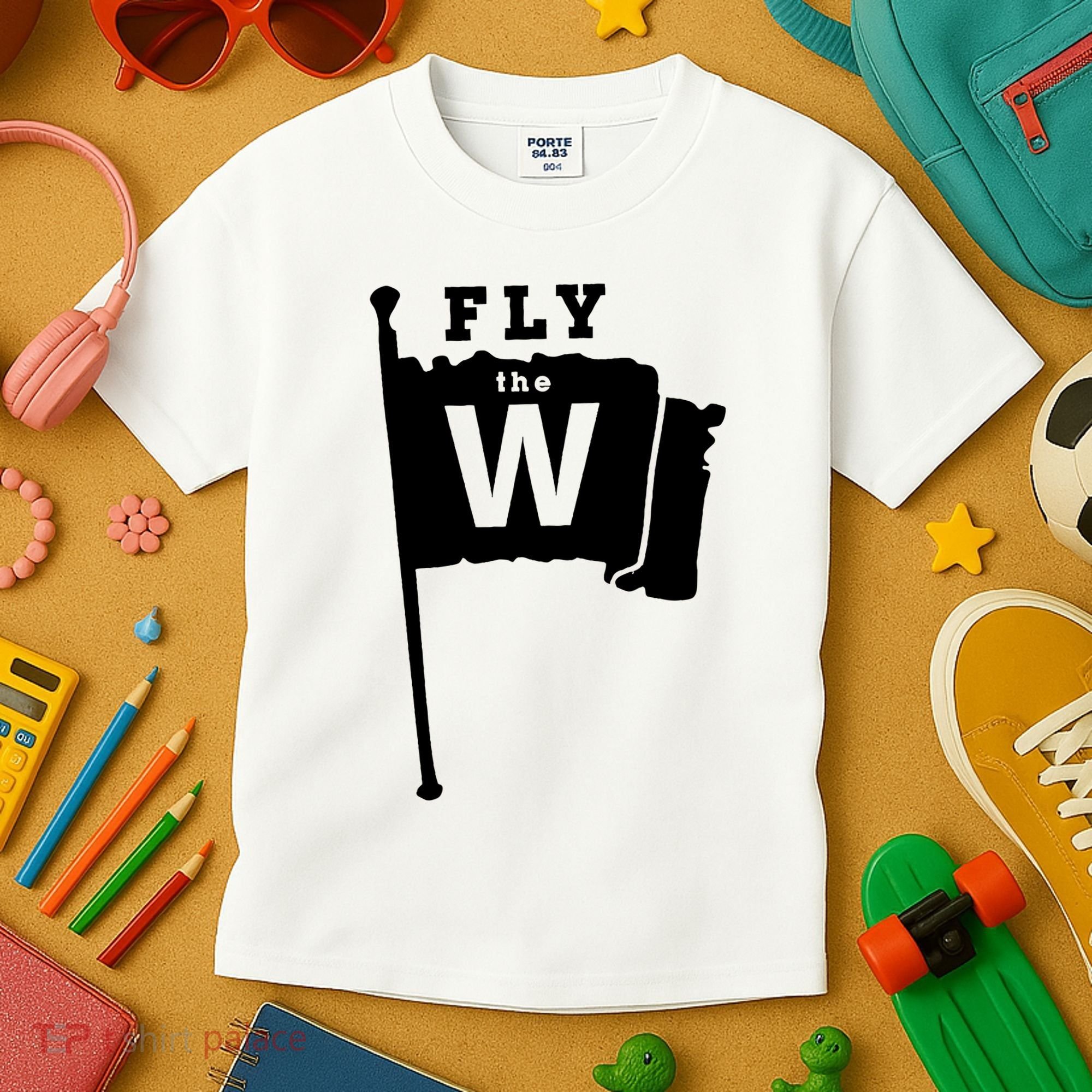 Fly The W Chicago Baseball Winning Flag Kids T-Shirt