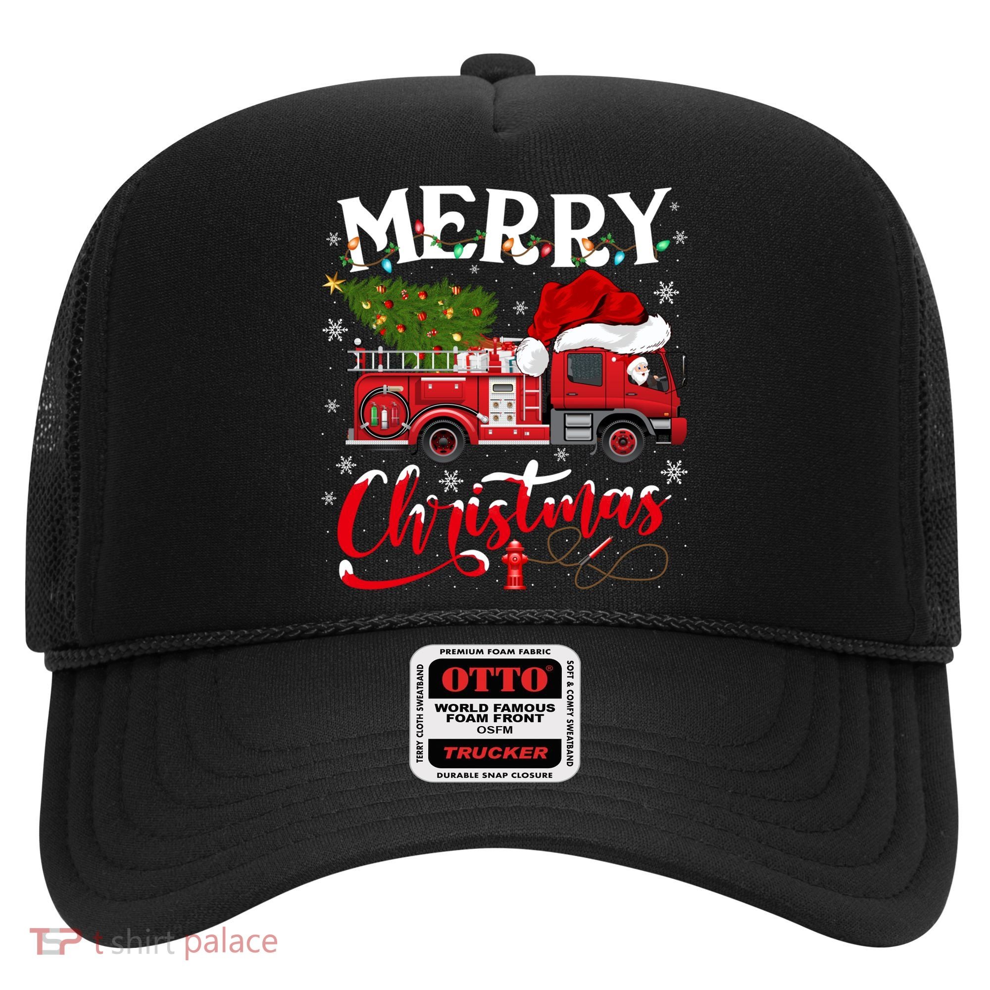 Fire Truck Xmas Tree Fire Firefighter Merry Christmas Gift Hat