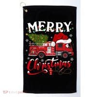 Fire Truck Xmas Tree Fire Firefighter Merry Christmas Gift Golf Towel thumb 0