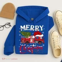 Fire Truck Xmas Tree Fire Firefighter Merry Christmas Gift Hoodie thumb 4