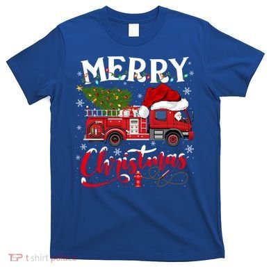 Fire Truck Xmas Tree Fire Firefighter Merry Christmas Gift T-Shirt
