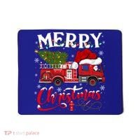 Fire Truck Xmas Tree Fire Firefighter Merry Christmas Gift Mousepad thumb 0
