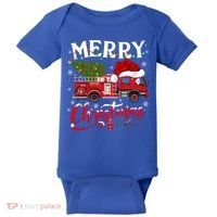 Fire Truck Xmas Tree Fire Firefighter Merry Christmas Gift Baby Bodysuit thumb 0