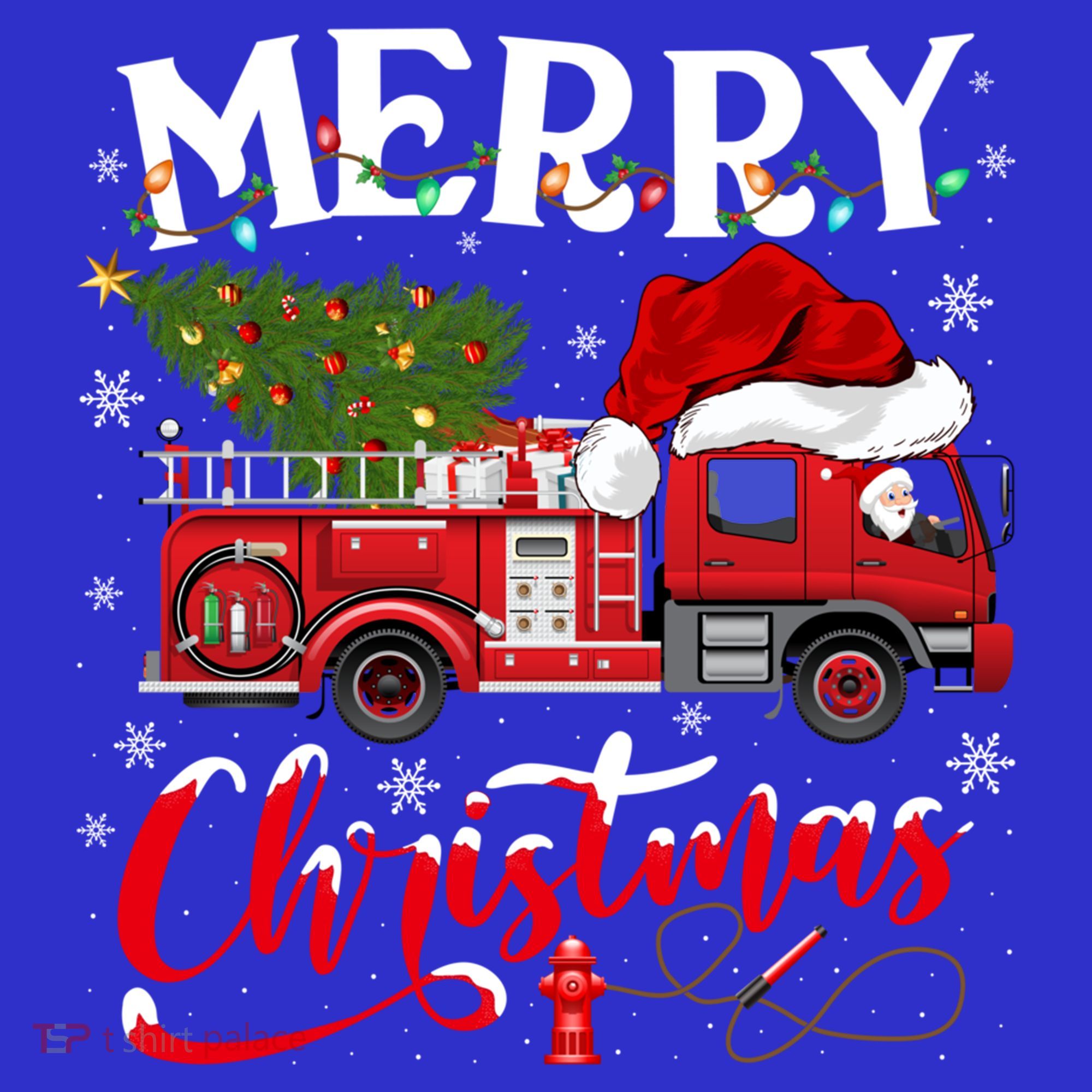 Fire Truck Xmas Tree Fire Firefighter Merry Christmas Gift Visor