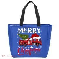Fire Truck Xmas Tree Fire Firefighter Merry Christmas Gift Tote Bag thumb 0