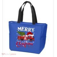 Fire Truck Xmas Tree Fire Firefighter Merry Christmas Gift Tote Bag thumb 3