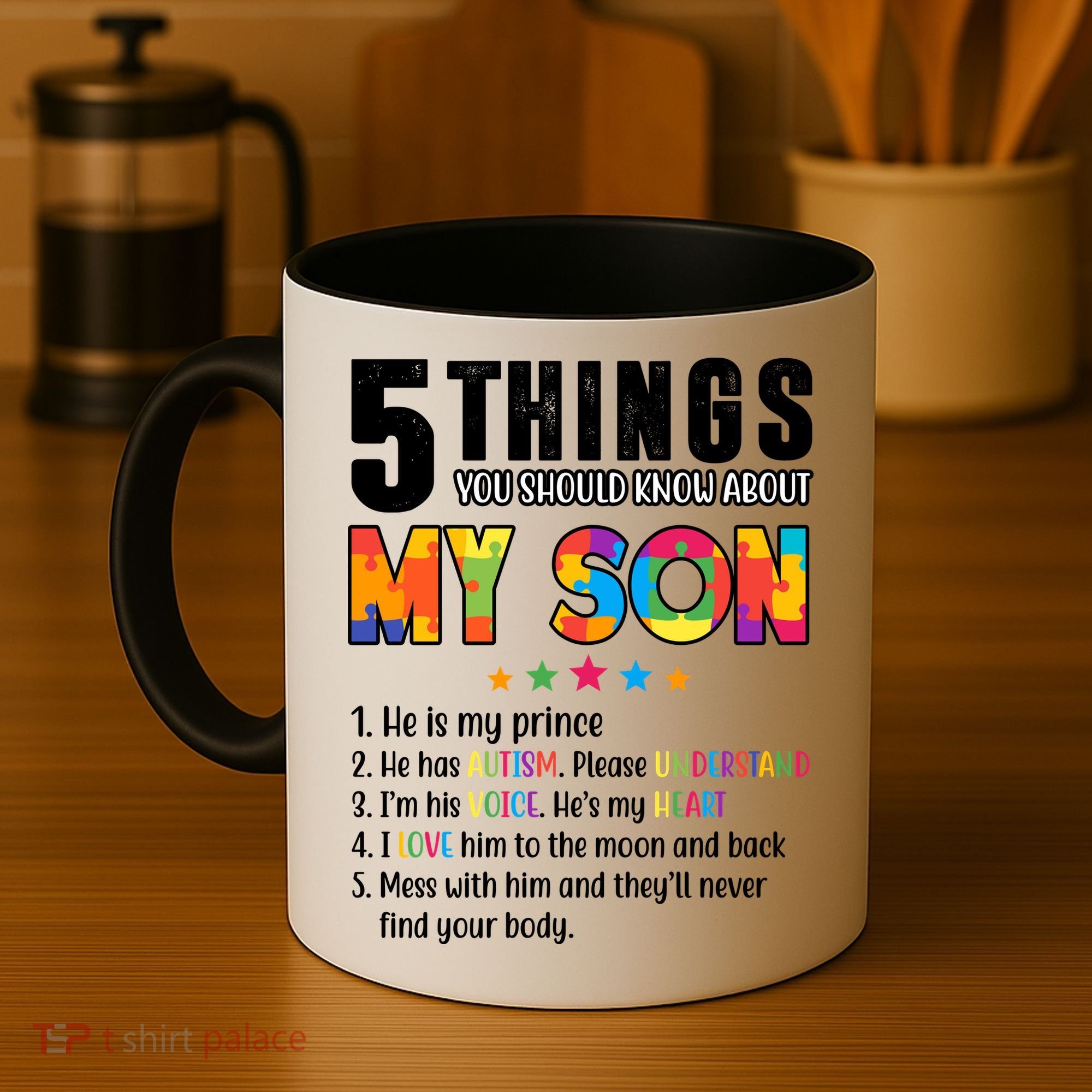 Five Things You Should Know About My Son Autism Coffee Mug