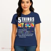Five Things You Should Know About My Son Autism Women's T-Shirt thumb 4
