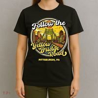 Follow The Yellow Bridge Road Pittsburgh Fan T-Shirt thumb 4