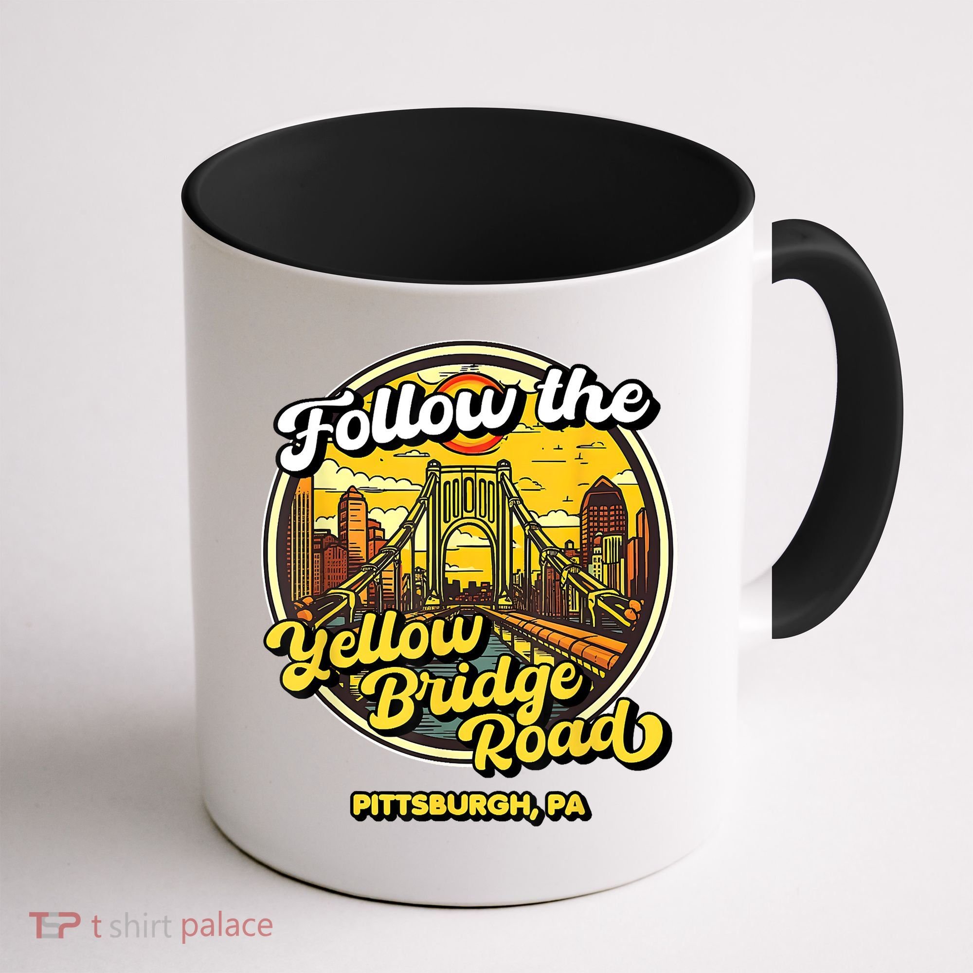 Follow The Yellow Bridge Road Pittsburgh Fan Coffee Mug