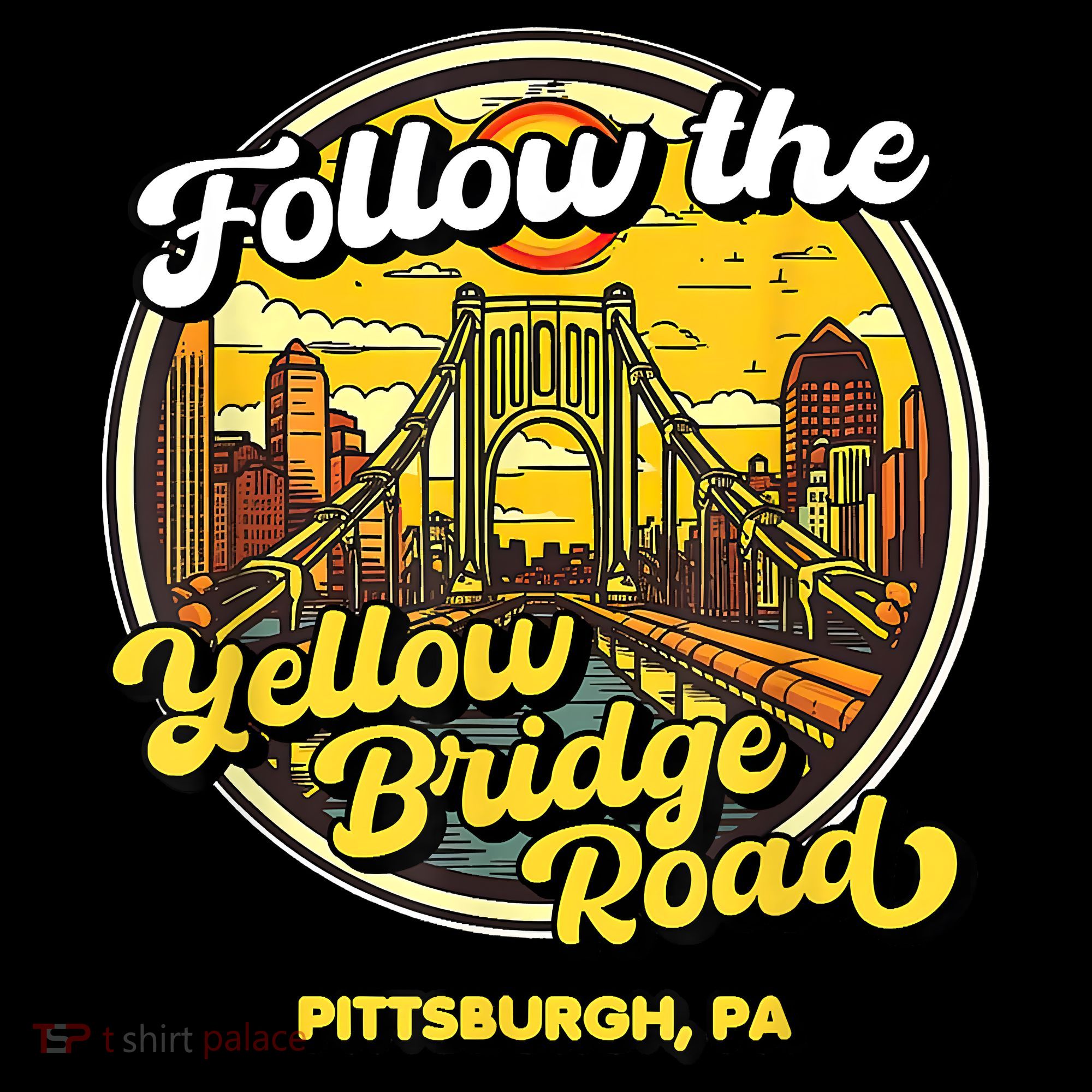 Follow The Yellow Bridge Road Pittsburgh Fan Baby Bodysuit