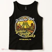 Follow The Yellow Bridge Road Pittsburgh Fan Tank Top thumb 2