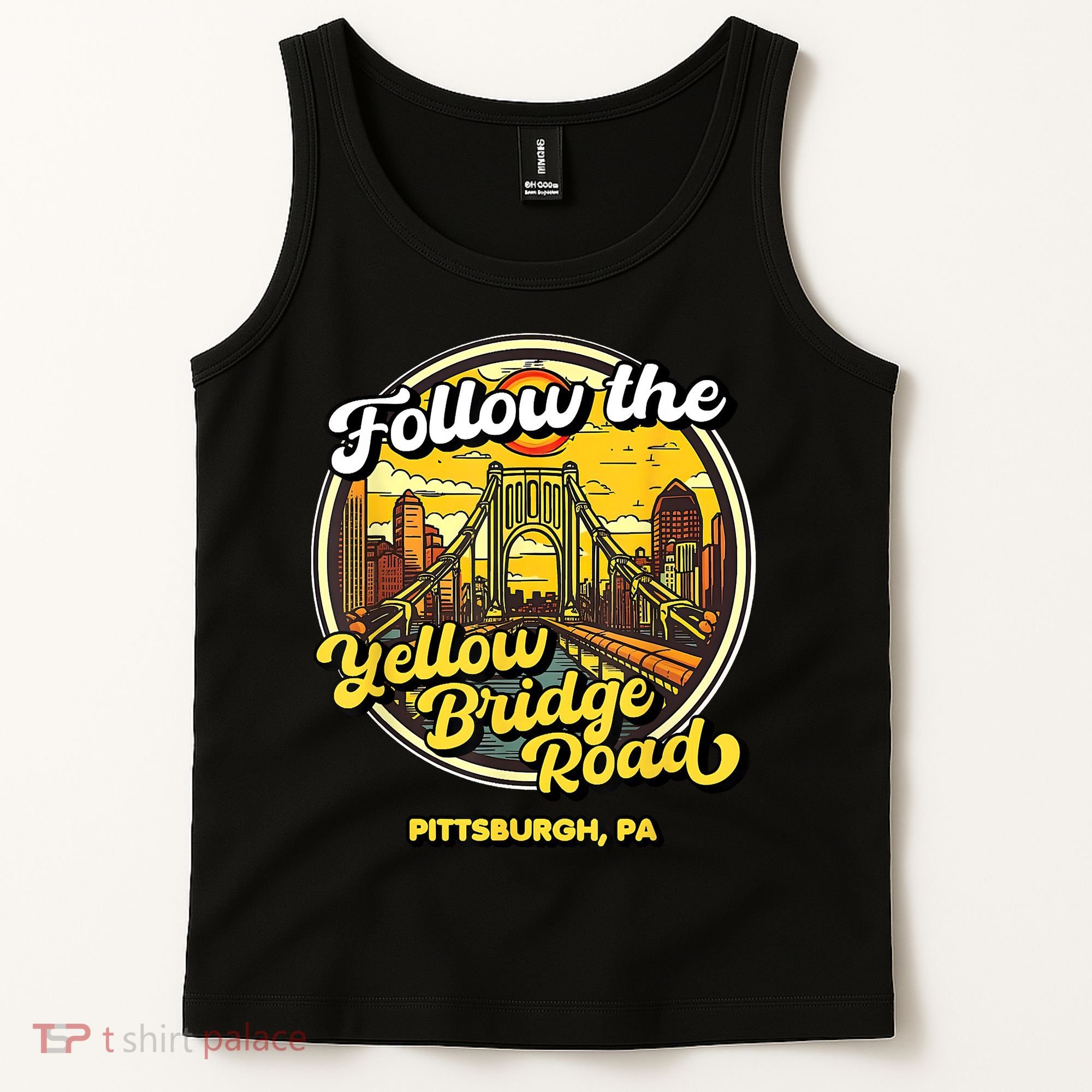 Follow The Yellow Bridge Road Pittsburgh Fan Tank Top