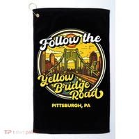 Follow The Yellow Bridge Road Pittsburgh Fan Golf Towel thumb 0
