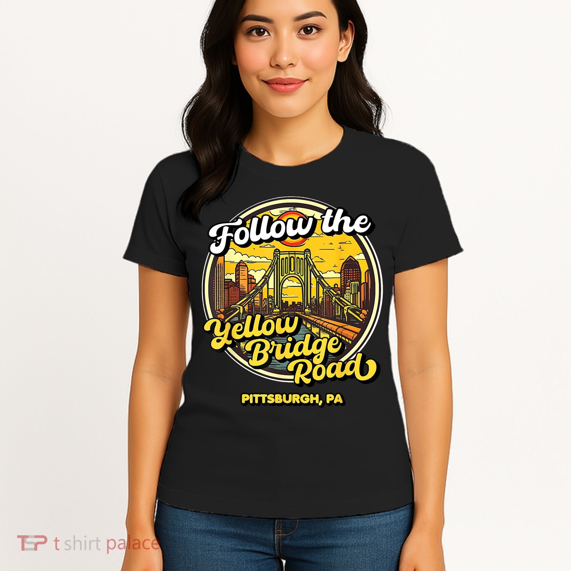 Follow The Yellow Bridge Road Pittsburgh Fan Women's T-Shirt