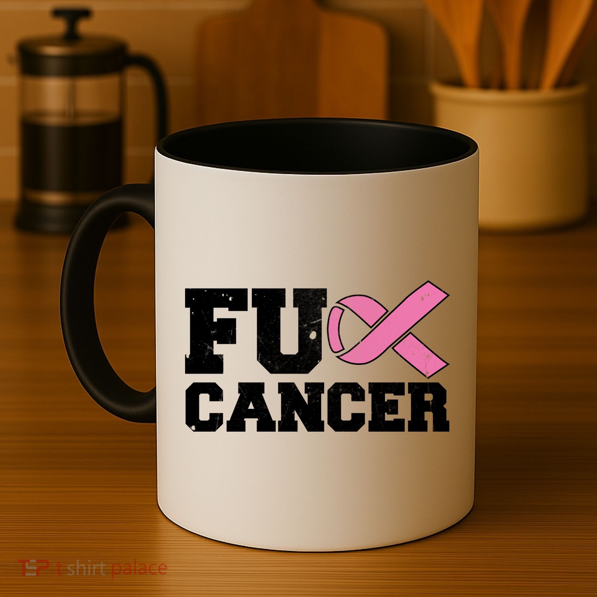 FU Cancer Funny Breast Cancer Awareness Coffee Mug