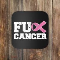 FU Cancer Funny Breast Cancer Awareness Coaster thumb 0
