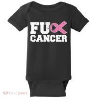 FU Cancer Funny Breast Cancer Awareness Baby Bodysuit thumb 0