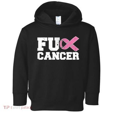 FU Cancer Funny Breast Cancer Awareness Toddler Hoodie