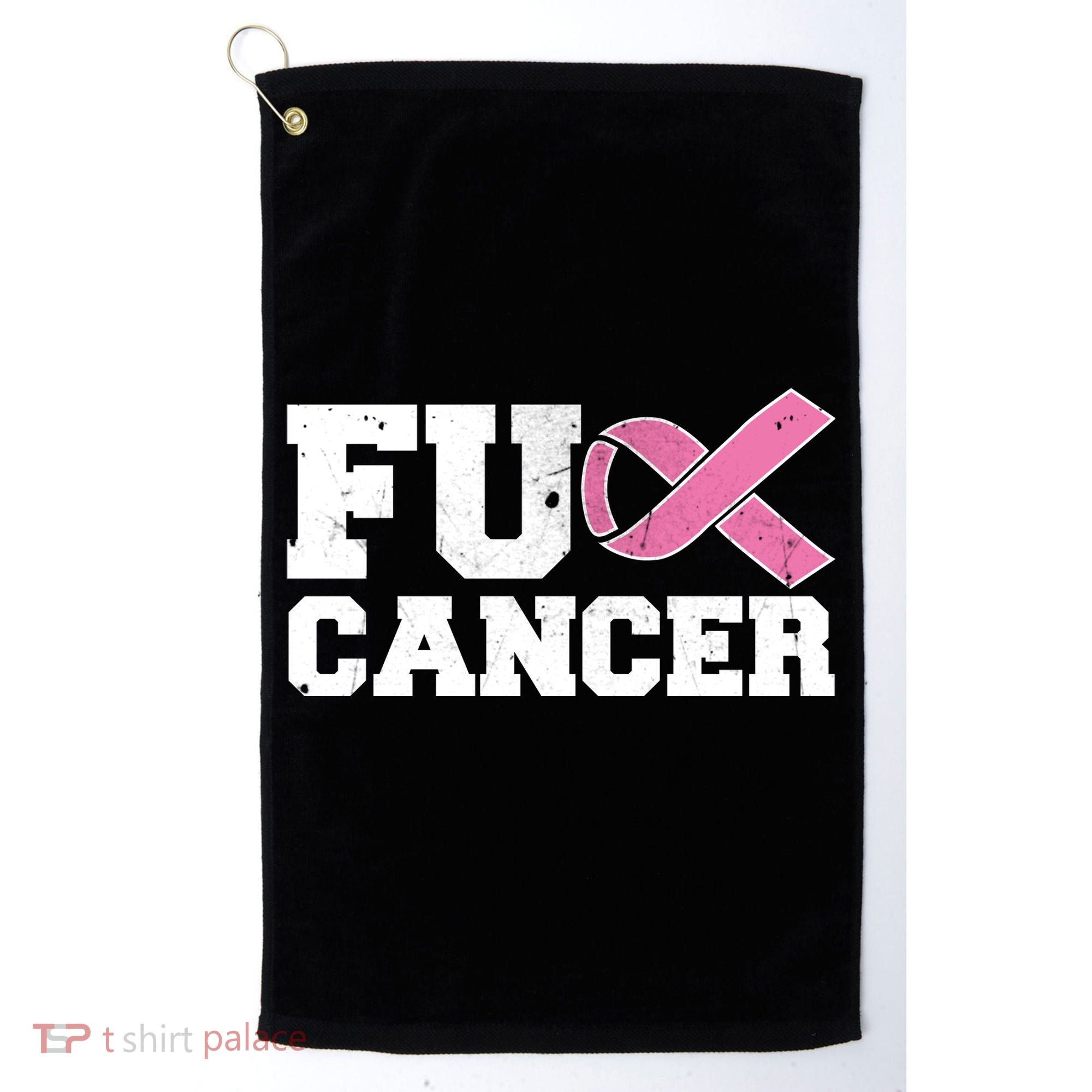 FU Cancer Funny Breast Cancer Awareness Golf Towel