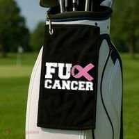 FU Cancer Funny Breast Cancer Awareness Golf Towel thumb 2