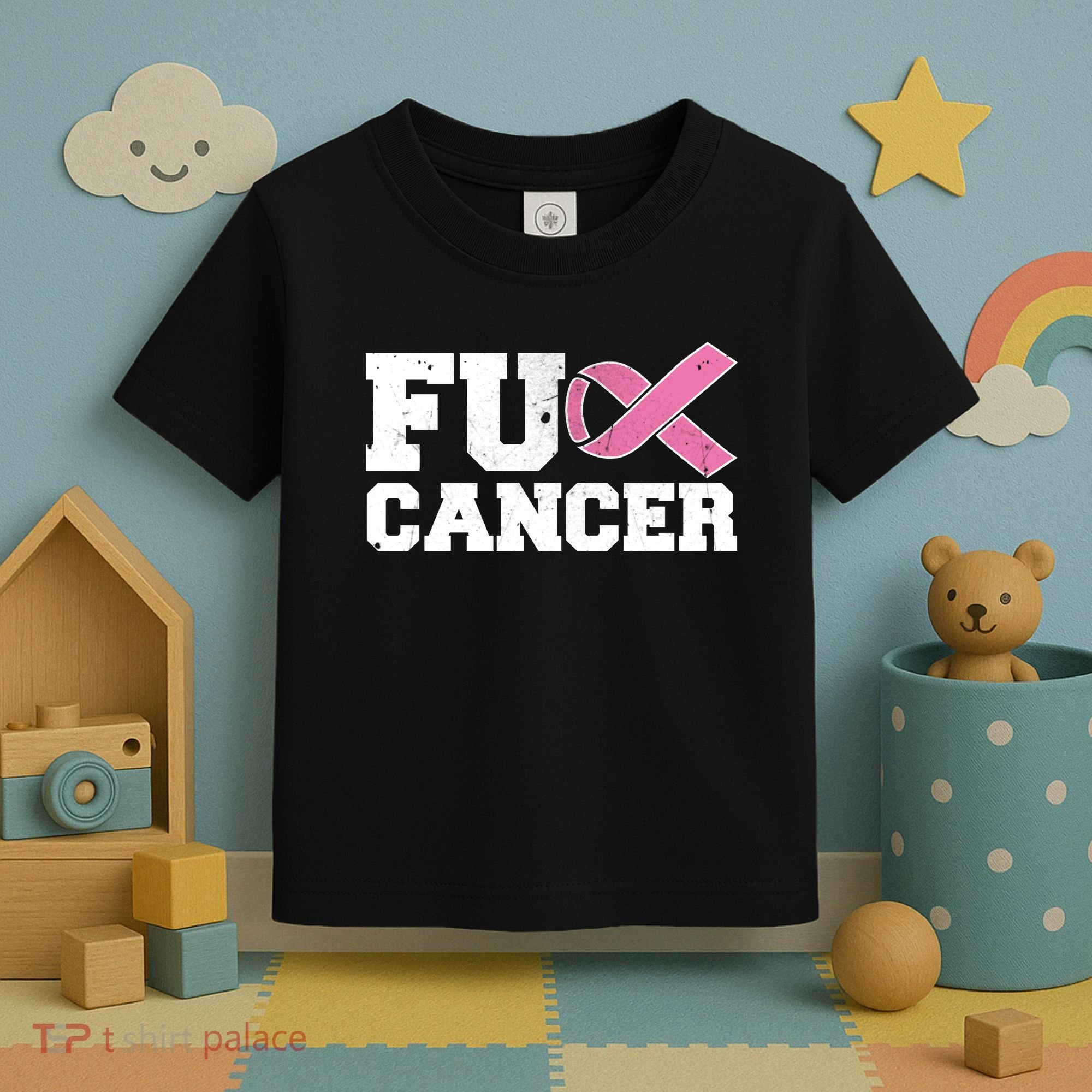 FU Cancer Funny Breast Cancer Awareness Toddler T-Shirt