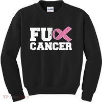 FU Cancer Funny Breast Cancer Awareness Kids Sweatshirt thumb 0