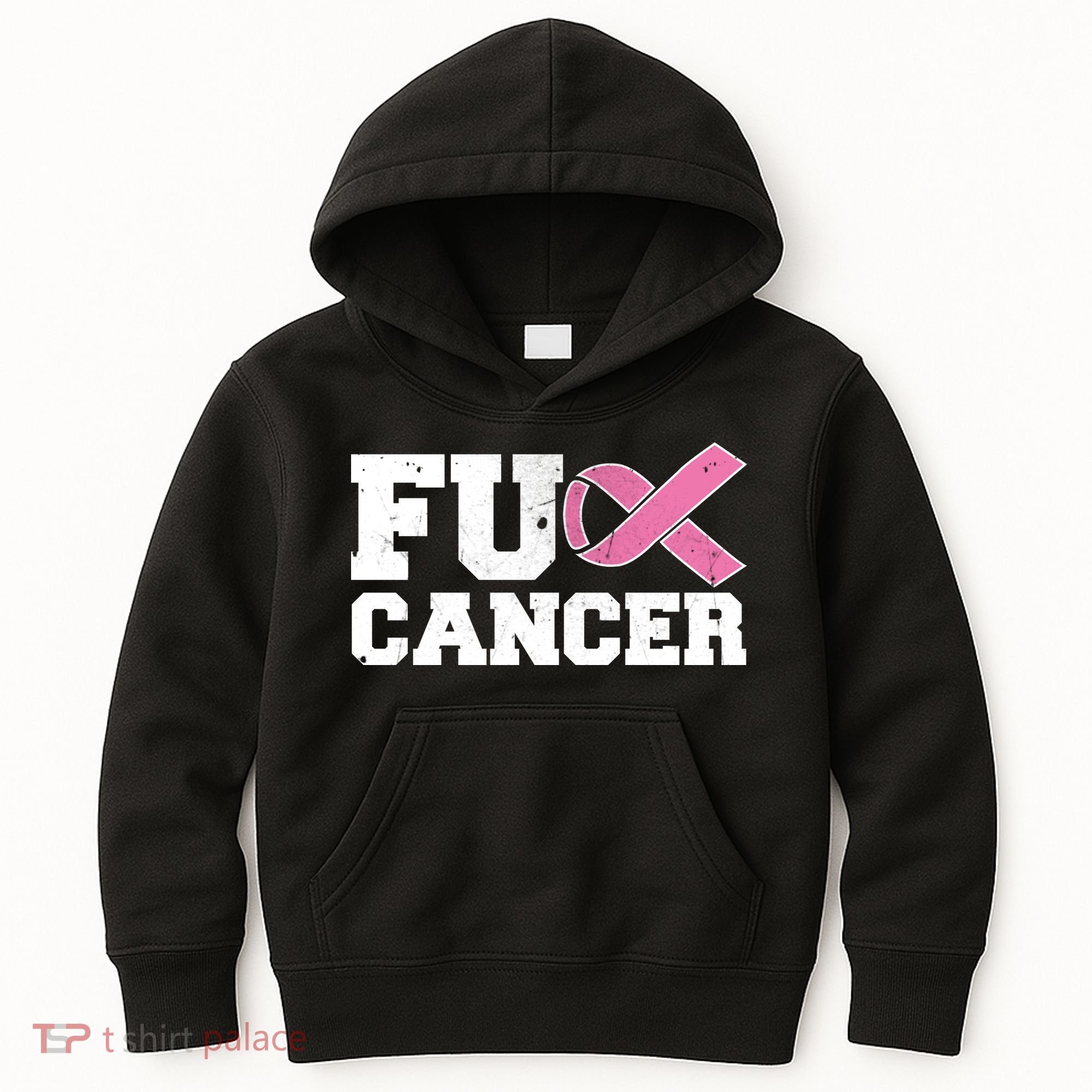 FU Cancer Funny Breast Cancer Awareness Kids Hoodie