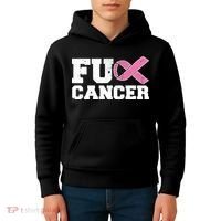 FU Cancer Funny Breast Cancer Awareness Kids Hoodie thumb 4