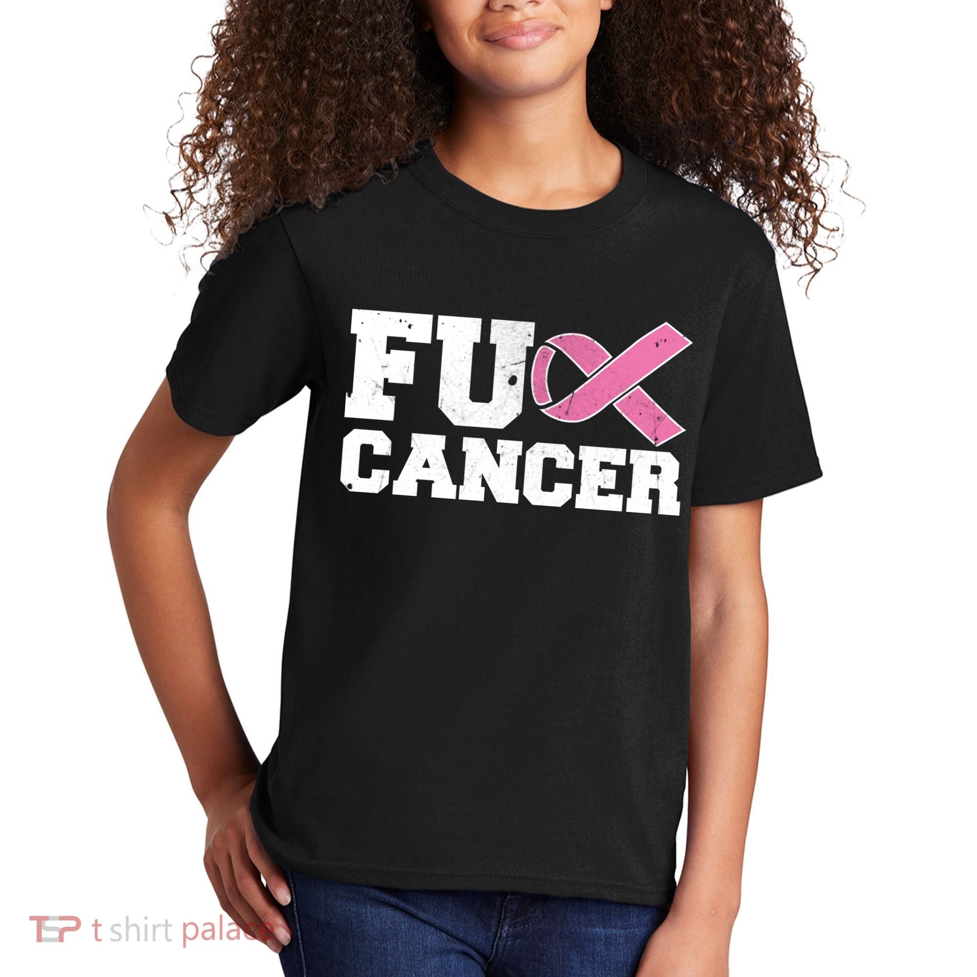 FU Cancer Funny Breast Cancer Awareness Kids T-Shirt