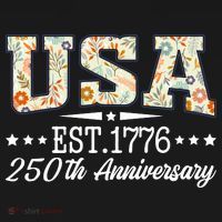 Floral USA 1776 Patriotic 250th Anniversary 250 Years Celebration Women's Hoodie thumb 2