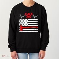 Firefighter Usa American Flag With Wildland Firefighter Hero Cute Gift Women's Sweatshirt thumb 0