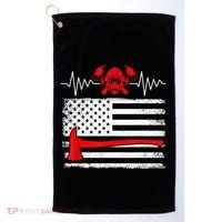Firefighter Usa American Flag With Wildland Firefighter Hero Cute Gift Golf Towel thumb 0