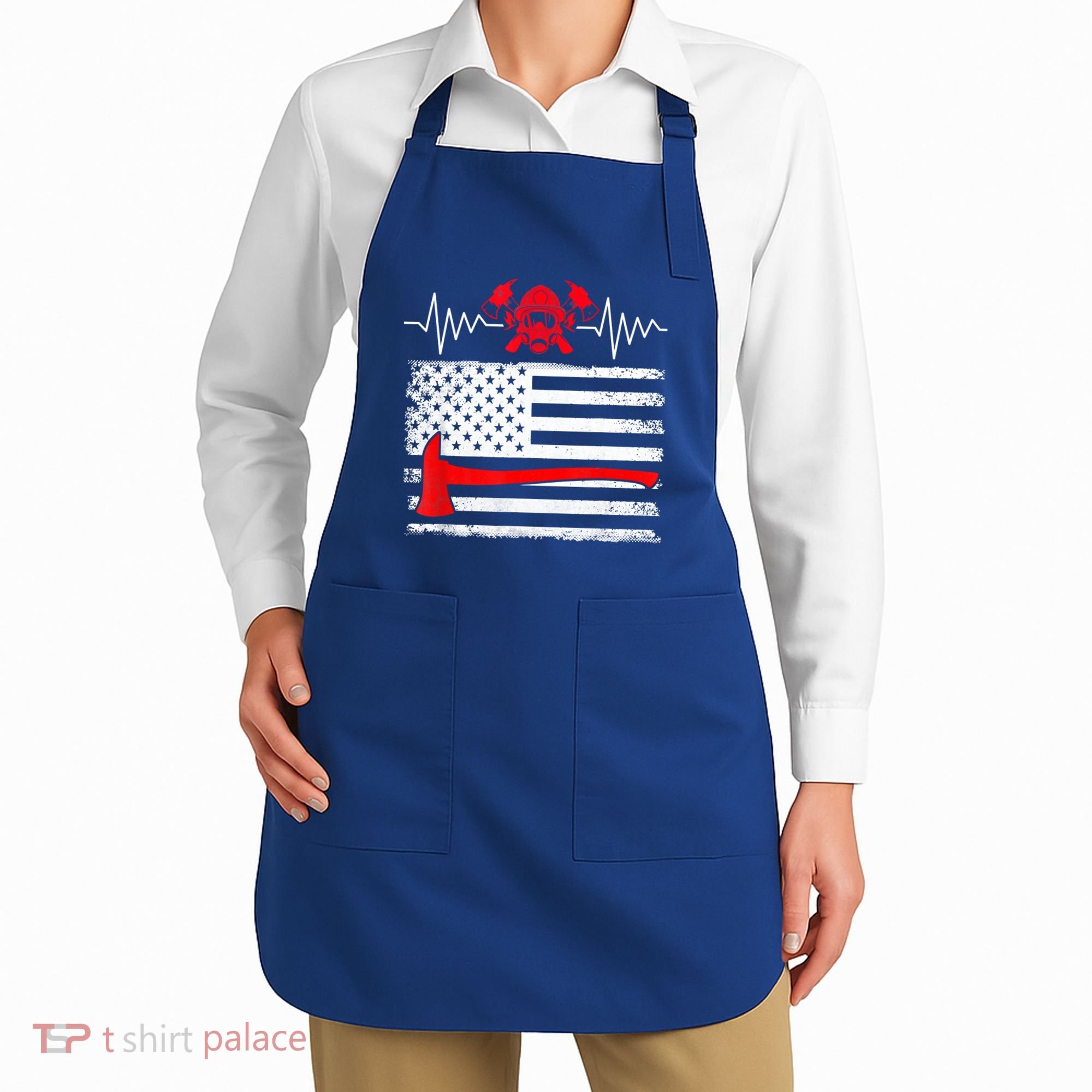 Firefighter Usa American Flag With Wildland Firefighter Hero Cute Gift Apron
