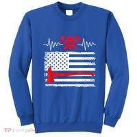 Firefighter Usa American Flag With Wildland Firefighter Hero Cute Gift Sweatshirt thumb 0