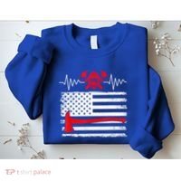 Firefighter Usa American Flag With Wildland Firefighter Hero Cute Gift Sweatshirt thumb 2
