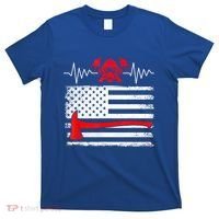 Firefighter Usa American Flag With Wildland Firefighter Hero Cute Gift T-Shirt thumb 0