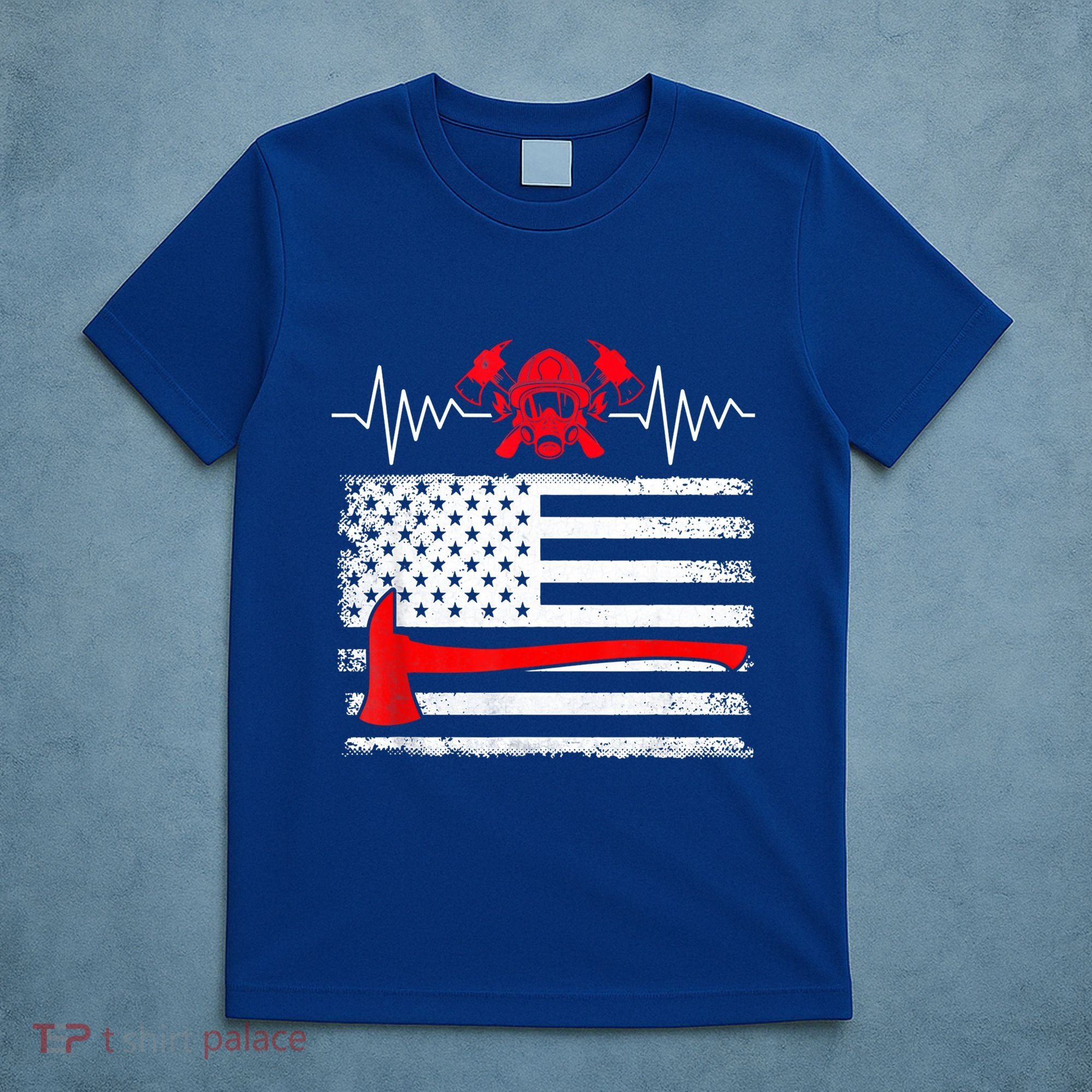 Firefighter Usa American Flag With Wildland Firefighter Hero Cute Gift T-Shirt