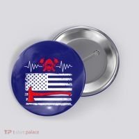 Firefighter Usa American Flag With Wildland Firefighter Hero Cute Gift Button thumb 0