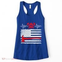 Firefighter Usa American Flag With Wildland Firefighter Hero Cute Gift Women's Tank Top thumb 0