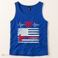 Firefighter Usa American Flag With Wildland Firefighter Hero Cute Gift Tank Top thumb 2