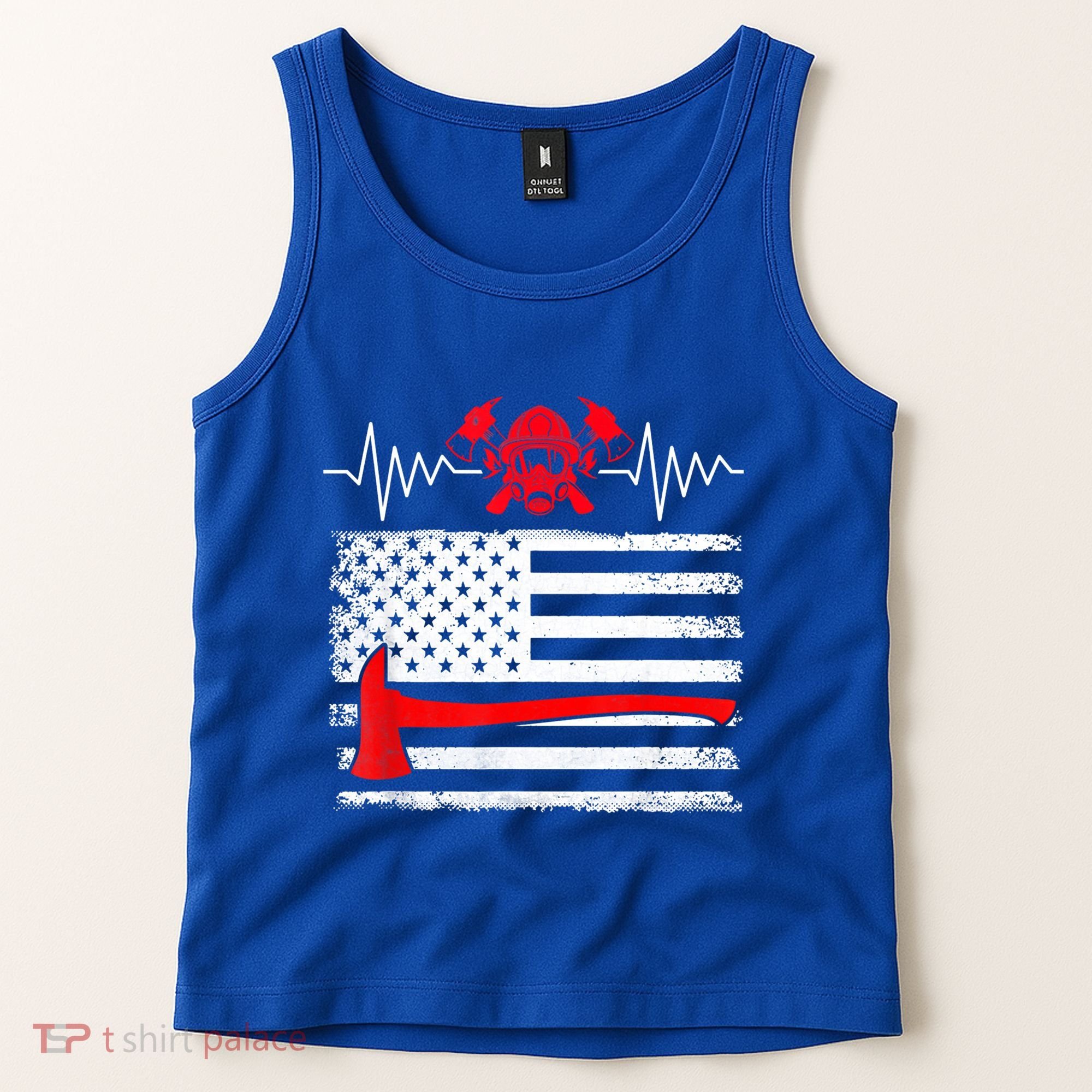 Firefighter Usa American Flag With Wildland Firefighter Hero Cute Gift Tank Top