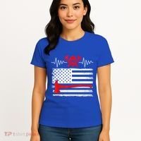 Firefighter Usa American Flag With Wildland Firefighter Hero Cute Gift Women's T-Shirt thumb 4