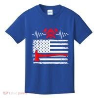 Firefighter Usa American Flag With Wildland Firefighter Hero Cute Gift Kids T-Shirt thumb 0