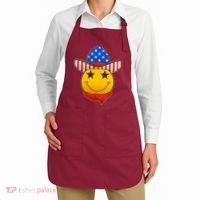 Funny USA American Flag Cowboy Smiley Emoji Apron thumb 2